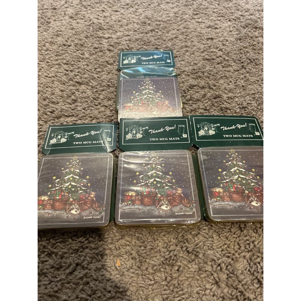 8 Longaberger Christmas Coasters Made of solid wood